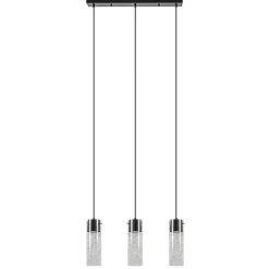 Speelse hanglamp zwart met helder glas 3-lichts>Straluma Clearance