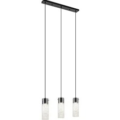 Speelse hanglamp zwart met helder glas 3-lichts>Straluma Clearance