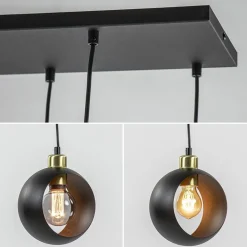 Speelse 6-lichts hanglamp zwart met goud></noscript>Straluma Online