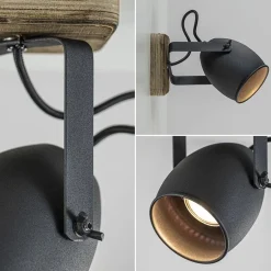 Spot 1-lichts zwart met hout></noscript>Straluma New