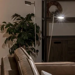 Staande vloerlamp led 2 lichts staal></noscript>Straluma Discount