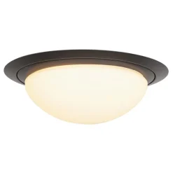 3-Standen dimbare LED plafondlamp zwart met wit glas IP44>Straluma