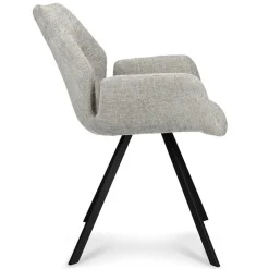 Stijlvolle armstoel taupe met zwarte poot><noscript><img width=