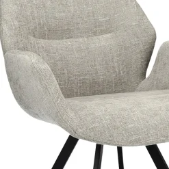 Stijlvolle armstoel taupe met zwarte poot><noscript><img width=