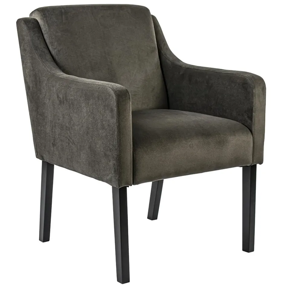 Stijlvolle eetkamerstoel bruin met zwarte poot>Straluma Hot