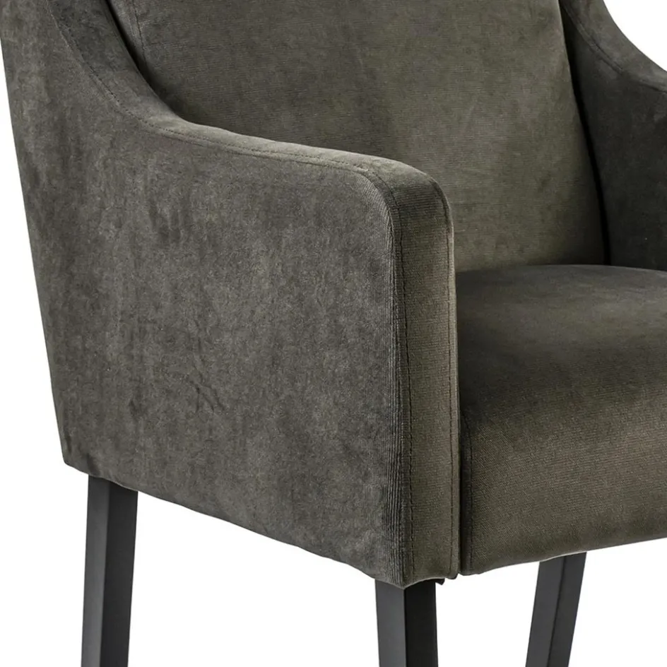 Stijlvolle eetkamerstoel bruin met zwarte poot>Straluma Hot