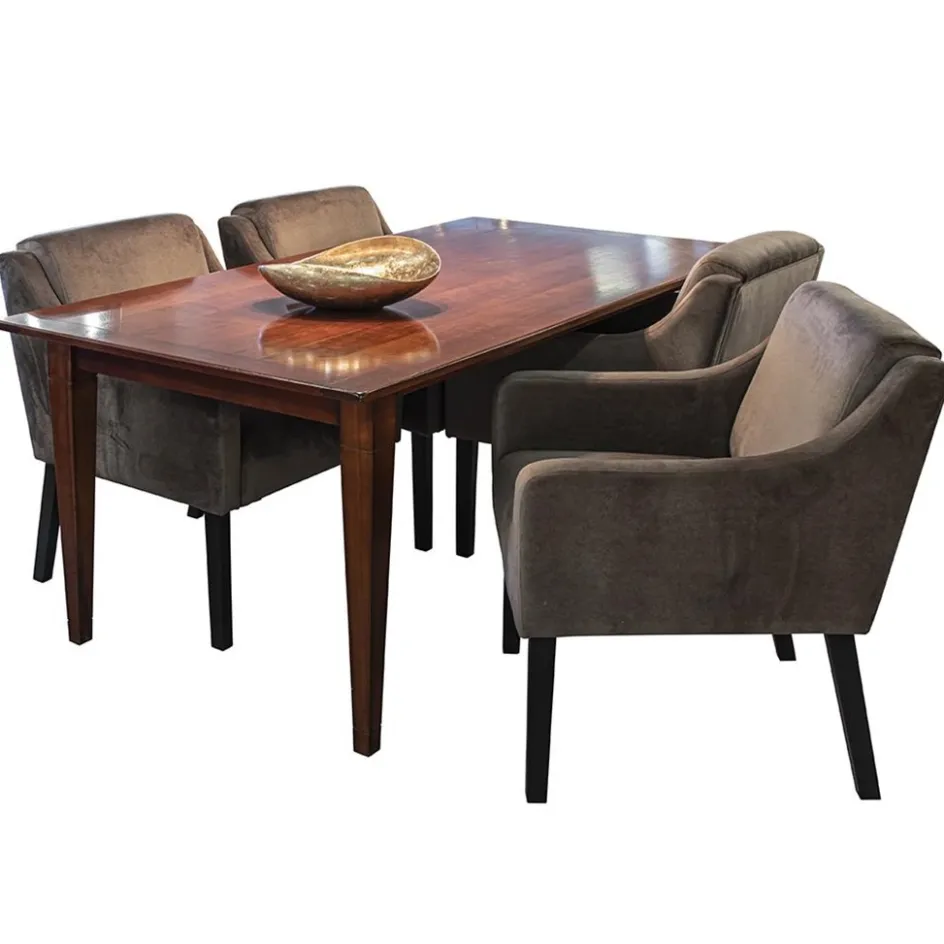 Stijlvolle eetkamerstoel bruin met zwarte poot>Straluma Hot