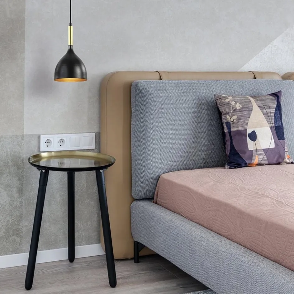 Stijlvolle kleine hanglamp zwart met goud>Straluma Best