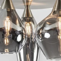 Stijlvolle plafondlamp nikkel mat met smoke glas></noscript>Straluma New