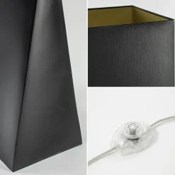 Stijlvolle vloerlamp zwart keramiek met hoge kap></noscript>Straluma Discount