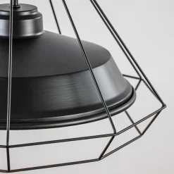 Stoere hanglamp industrieel/Scandinavisch mat zwart><noscript><img width=