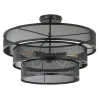 Stoere ronde plafondlamp mat zwart metaal 56 cm>Straluma Clearance