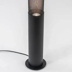 Stoere vloerlamp cilinder zwart met spot><noscript><img width=