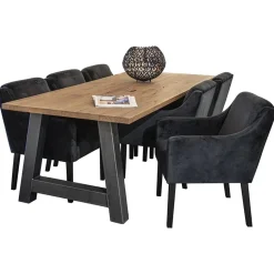 Stoffen armstoel zwart met zwarte poot><noscript><img width=