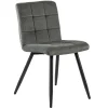 Stoffen eetkamerstoel grijs met zwarte poot>Straluma Hot