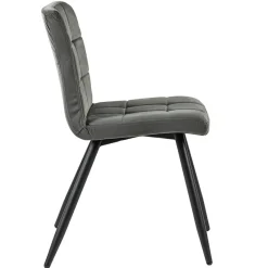 Stoffen eetkamerstoel grijs met zwarte poot><noscript><img width=