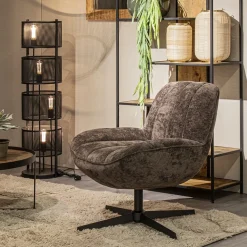 Stoffen fauteuil Derby bruin draaibaar></noscript>Straluma
