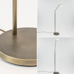 Strak klassieke LED leeslamp brons dim to warm></noscript>Straluma Clearance