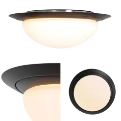 Strak klassieke LED plafonnière zwart inclusief LED><noscript><img width=