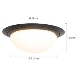 Strak klassieke LED plafonnière zwart inclusief LED><noscript><img width=