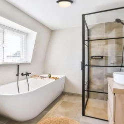 Strak klassieke LED plafonnière zwart inclusief LED><noscript><img width=