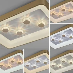 Strak klassieke LED plafondlamp goud met kristaleffect><noscript><img width=