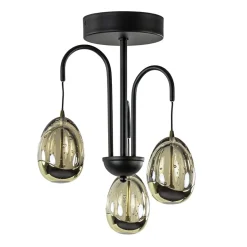 Strak klassieke plafondlamp egg goud met zwart>Straluma New