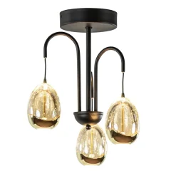 Strak klassieke plafondlamp egg goud met zwart>Straluma New