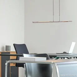 Strakke hanglamp LED staal incl. dimmer><noscript><img width=