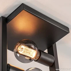 Strakke zwarte plafonnière metaal Frame></noscript>Straluma