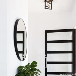 Strakke zwarte plafonnière metaal Frame></noscript>Straluma