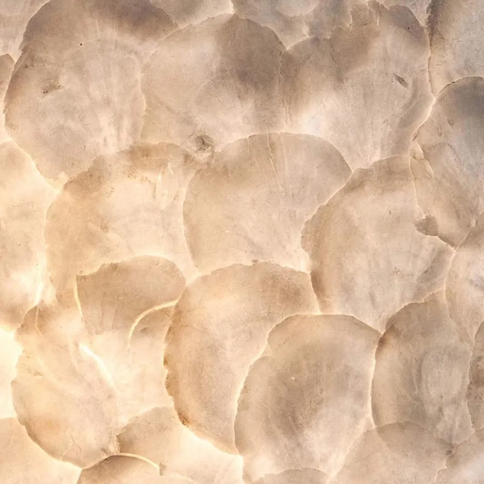 Tafellamp 40 cm cilinder creme schelpen>Straluma New