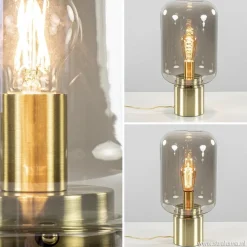 Tafellamp Arturan messing + smoke glas><noscript><img width=