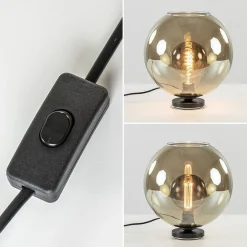 Tafellamp Bella zwart + smoke glas 30cm></noscript>Straluma Sale