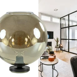 Tafellamp Bella zwart + smoke glas 30cm></noscript>Straluma Sale