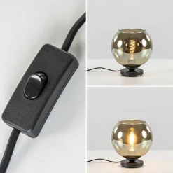 Tafellamp Bella zwart + smoke glas 20cm></noscript>Straluma Hot