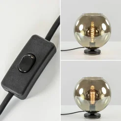 Tafellamp Bella zwart + smoke glas 25cm></noscript>Straluma Clearance