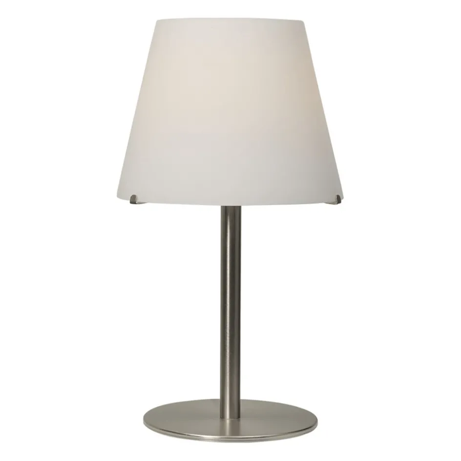 Tafellamp Calabro rvs met wit glas>Straluma Hot