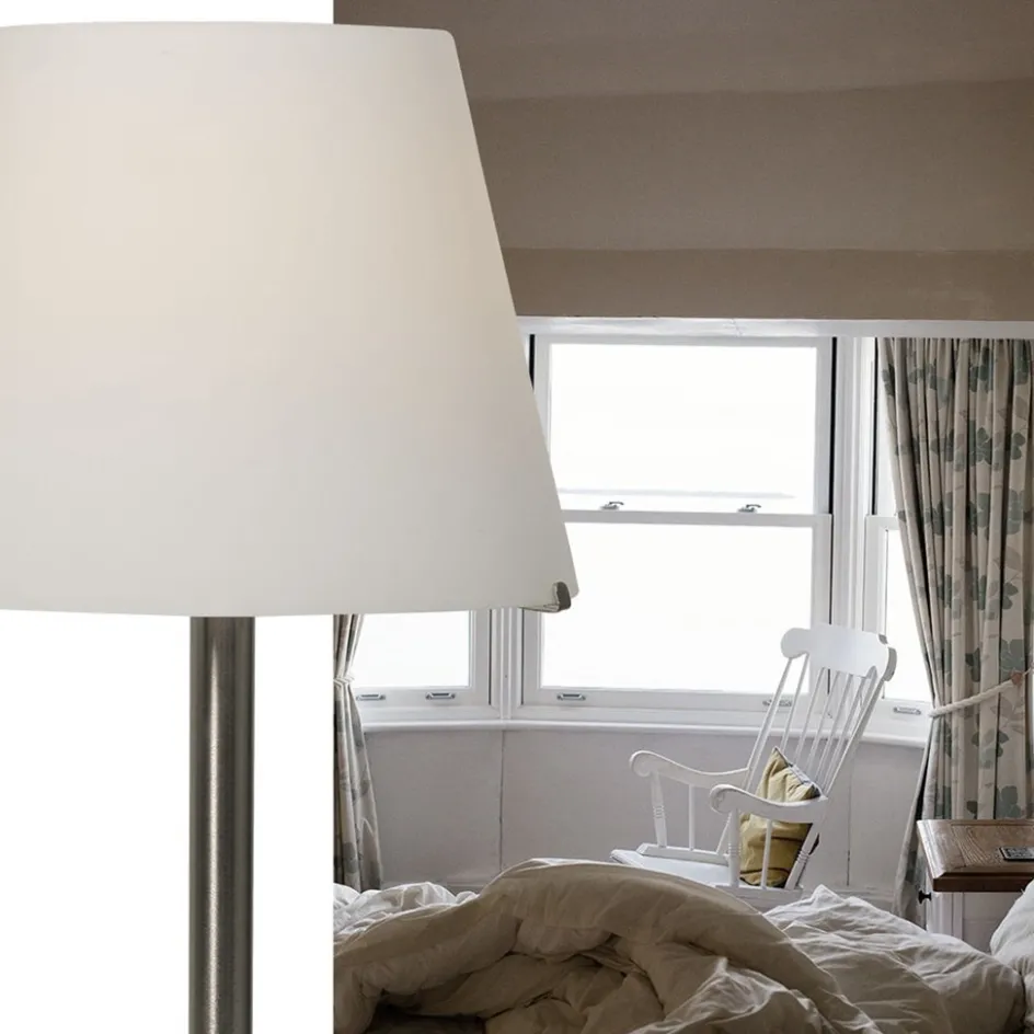 Tafellamp Calabro rvs met wit glas>Straluma Hot