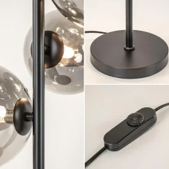 Tafellamp Calcio 4l zwart + smoke glas></noscript>Straluma Sale