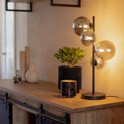 Tafellamp Calcio 4l zwart + smoke glas></noscript>Straluma Sale