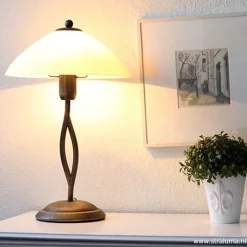 Tafellamp Capri brons/Glas></noscript>Straluma
