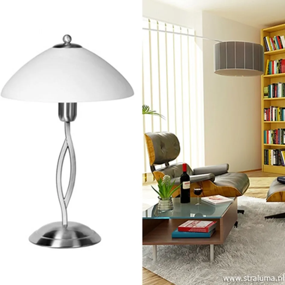 Tafellamp Capri staal/glas>Straluma Discount
