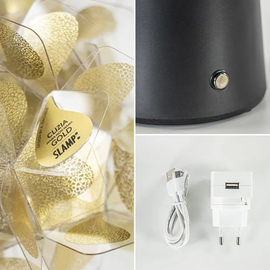 Tafellamp Clizia Mama Non Mama goud/zwart oplaadbaar>Straluma Outlet