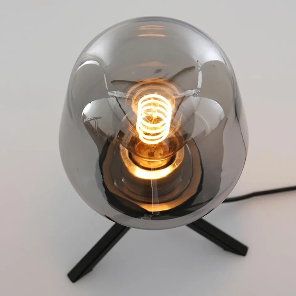 Tafellamp driepoot kegel smoke glas>Straluma Sale