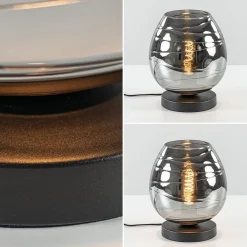 Tafellamp Fantasy laag zwart + smoke glas><noscript><img width=