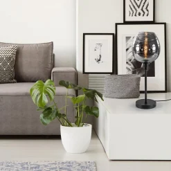 Tafellamp Fantasy op stang zwart + smoke glas><noscript><img width=