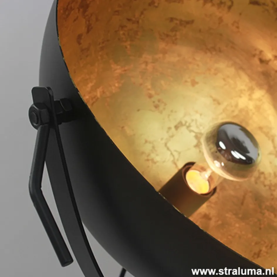 Tafellamp Larino gunmetal/goldleaf 30cm>Straluma Best