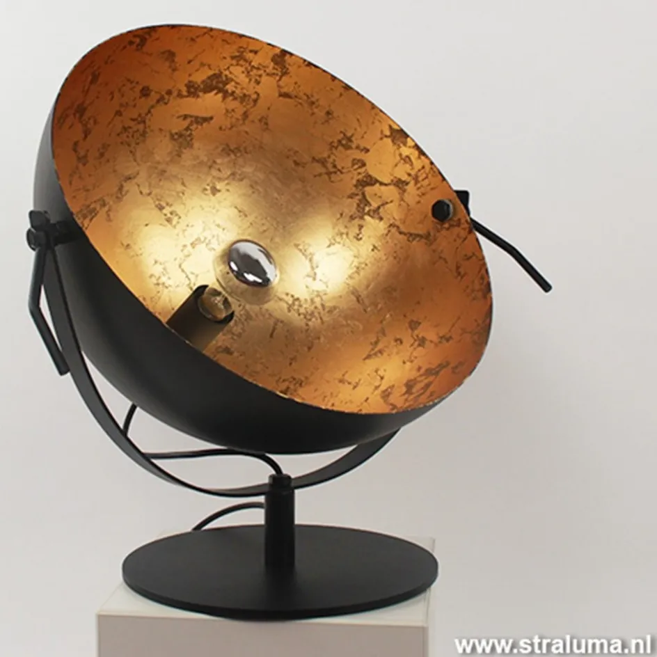 Tafellamp Larino gunmetal/goldleaf 30cm>Straluma Best