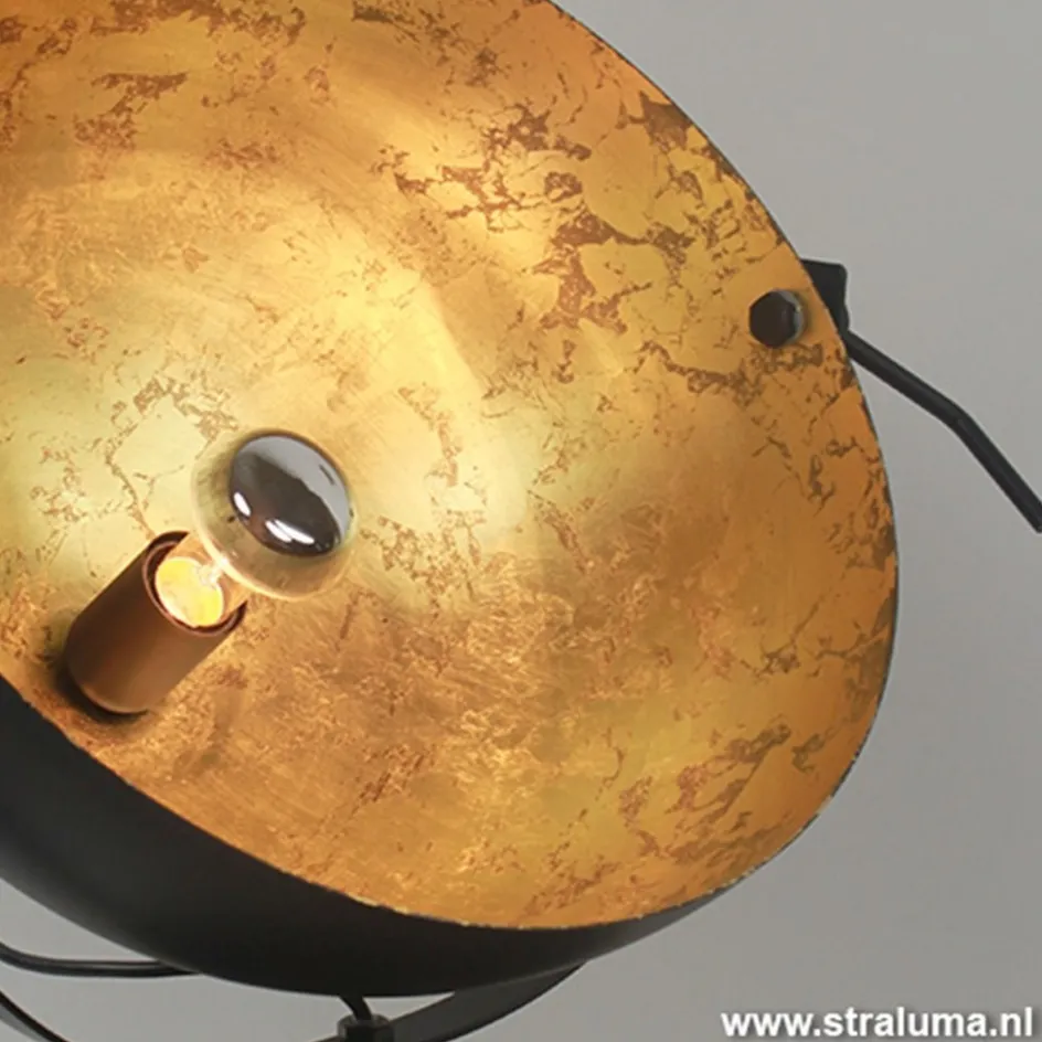 Tafellamp Larino gunmetal/goldleaf 30cm>Straluma Best